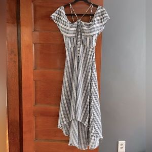 Women’s high low double strap striped dress (Size S)